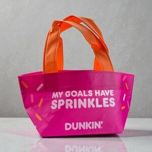 Dunkin Mini Tote Bag Pink Limited Edition Rare Dunkin Donuts coffee promo